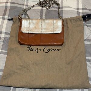 Foley + Corinna Silver and Tan Crossbody Bag